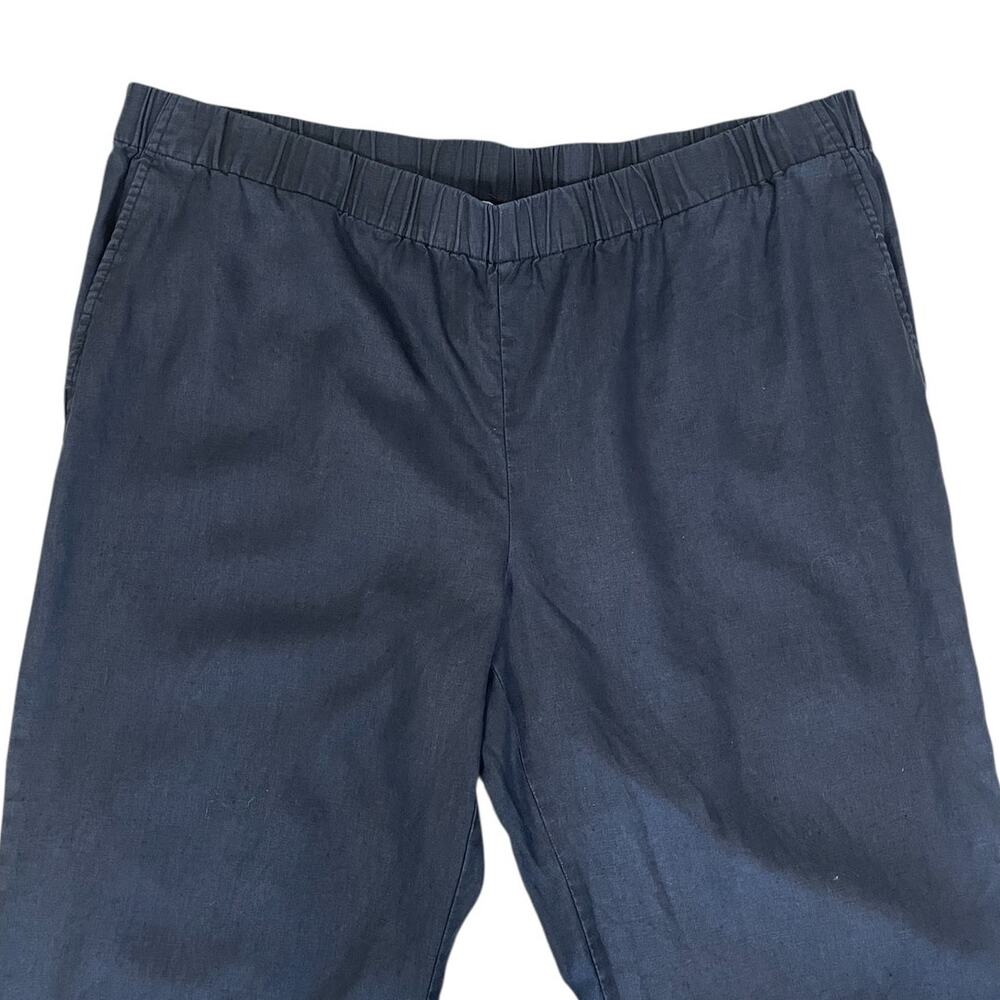 Eileen Fisher Women 100% Organic Linen Pull On Wide Leg Pants Size 1X Minimalist - Picture 2 of 11